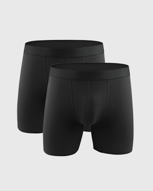 2ER-PACK PREMIUM-BOXERSHORTS IN SCHWARZ
